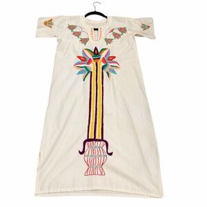 Handmade Mexican Embroidered Dress Caftan Vintage